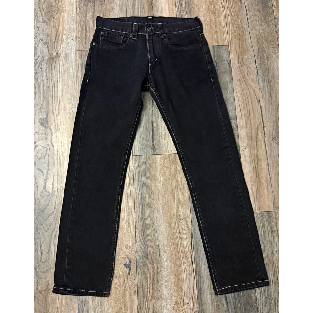 Levi's 511 Men's Black Dark Wash Skinny Denim Jeans Logo 5-Pocket Button
